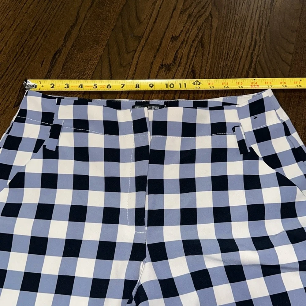 New York And Company Gingham Dress Wide Leg Capri Pants With Pockets 14 Tall